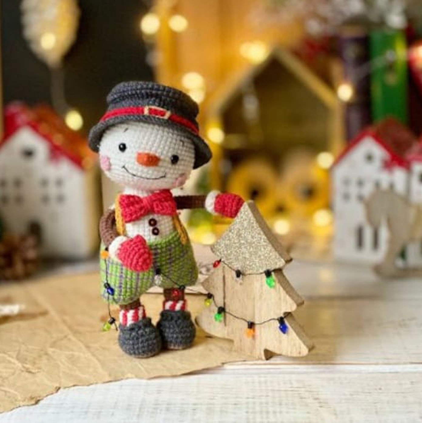 34 Crochet pattern for Christopher the Snowman christmas toy, PDF English, Korean amigurumi - Image 1