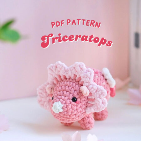 Valentine Triceratops Crochet Pattern, Dinosaur Crochet Pattern, Holiday Crochet Pattern, Valentine Pattern Tutorials