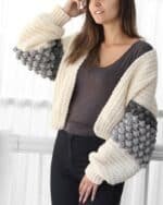 Crochet pattern-NAOMI Crochet cardigan pattern PDF-Women crochet pattern-bobble pullover pattern top- crochet bobble cardigan-7 sizes XS-3XL - Image 4