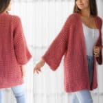 Crochet pattern-NALA Crochet cardigan pattern top PDF-sweater women crochet pattern-pullover pattern top crochet lace cardigan-7sizes XS-3XL - Image 3