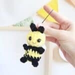 Crochet PATTERN Bee keychain, no sew, Amigurumi tutorial PDF in English, toy amigurumi handmade children's gift for the Christmas decor - Image 9