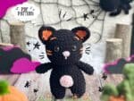 Black Cat Halloween Crochet Pattern, Halloween Cat Decor, Stuffed Animal, Halloween Crochet, Amigurumi Crochet Pattern - Image 4