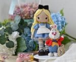 SET 2 in 1: Crochet pattern for doll Alice and Rabbit PDF English, Spanish amigurumi