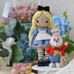SET 2 in 1: Crochet pattern for doll Alice and Rabbit PDF English, Spanish amigurumi