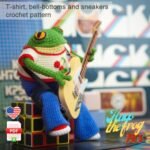 Disco style bell bottoms 70s clothing for the frog, crochet outfit pattern - Image 8