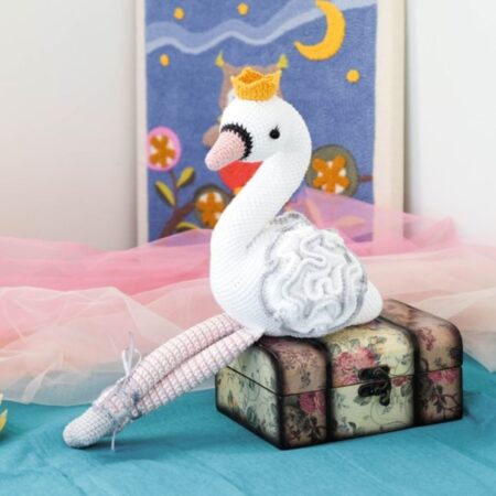 Crochet swan princess, ballerina swan amigurumi bird pattern Christmas gift Easter decor