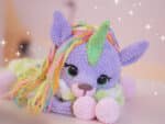 Crochet Unicorn Pajama Bag Pattern PDF: Amigurumi Rainbow Unicorn, Digital Download, Handmade Baby Gift