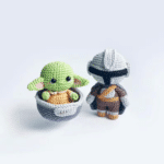 Crochet Amigurumi Pattern Hunter and Child, PDF Pattern, baby alien, English Instant Download mini Baby Alien Pattern