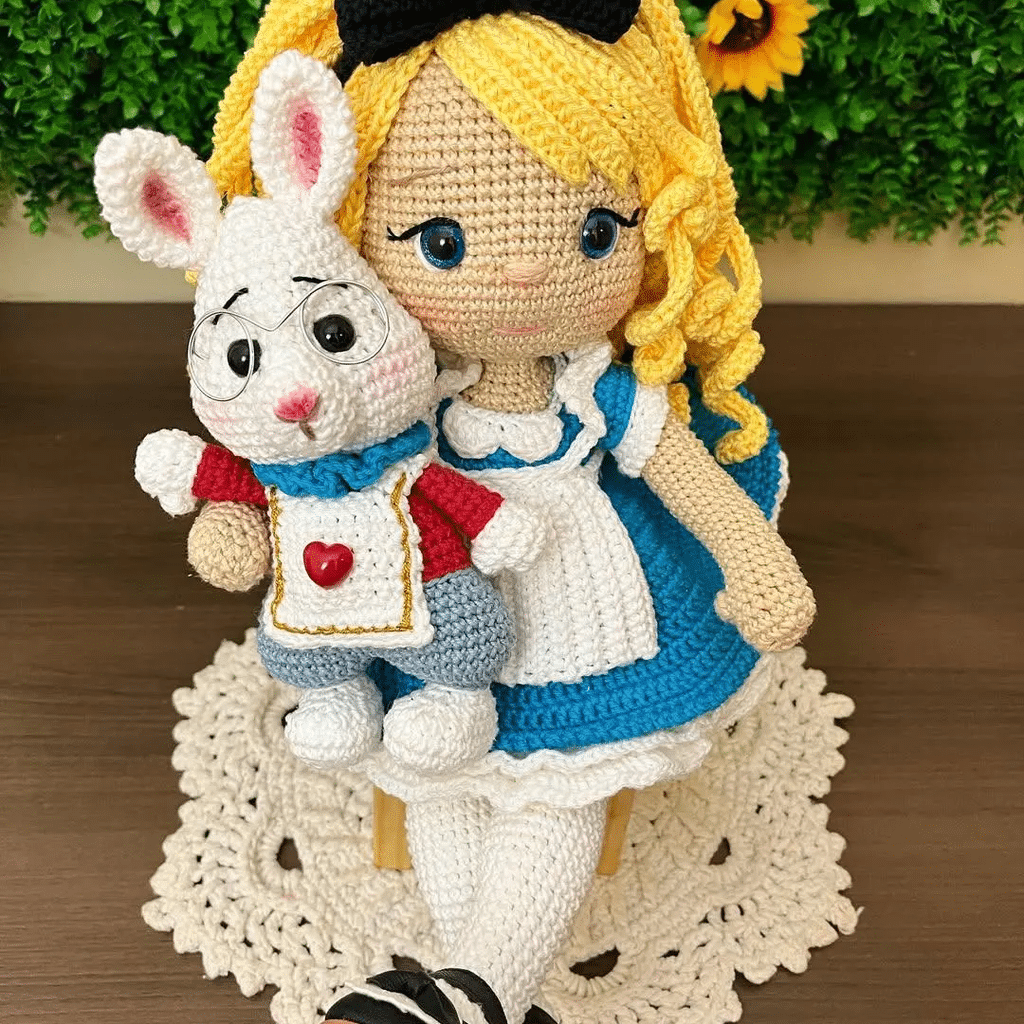 batch3_out_1 Alice Doll Amigurumi Pattern, Adorable Crochet Toy, Easy DIY Plush, Handmade Doll Making, Crochet Character, Soft Plush Pattern - Image 1