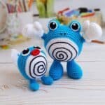 pokemon poliwhirl crochet pdf, amigurumi patron, toy pokemon pattern