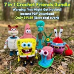 SpongeBob Crochet Pattern Bundle – 7 Amigurumi PDF Patterns
