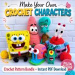 SpongeBob Crochet Pattern Bundle – 6 Amigurumi PDF Patterns