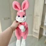 Crochet Snuggler Bunny Pattern, Amigurumi Plush Lovey