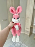 Crochet Snuggler Bunny Pattern, Amigurumi Plush Lovey