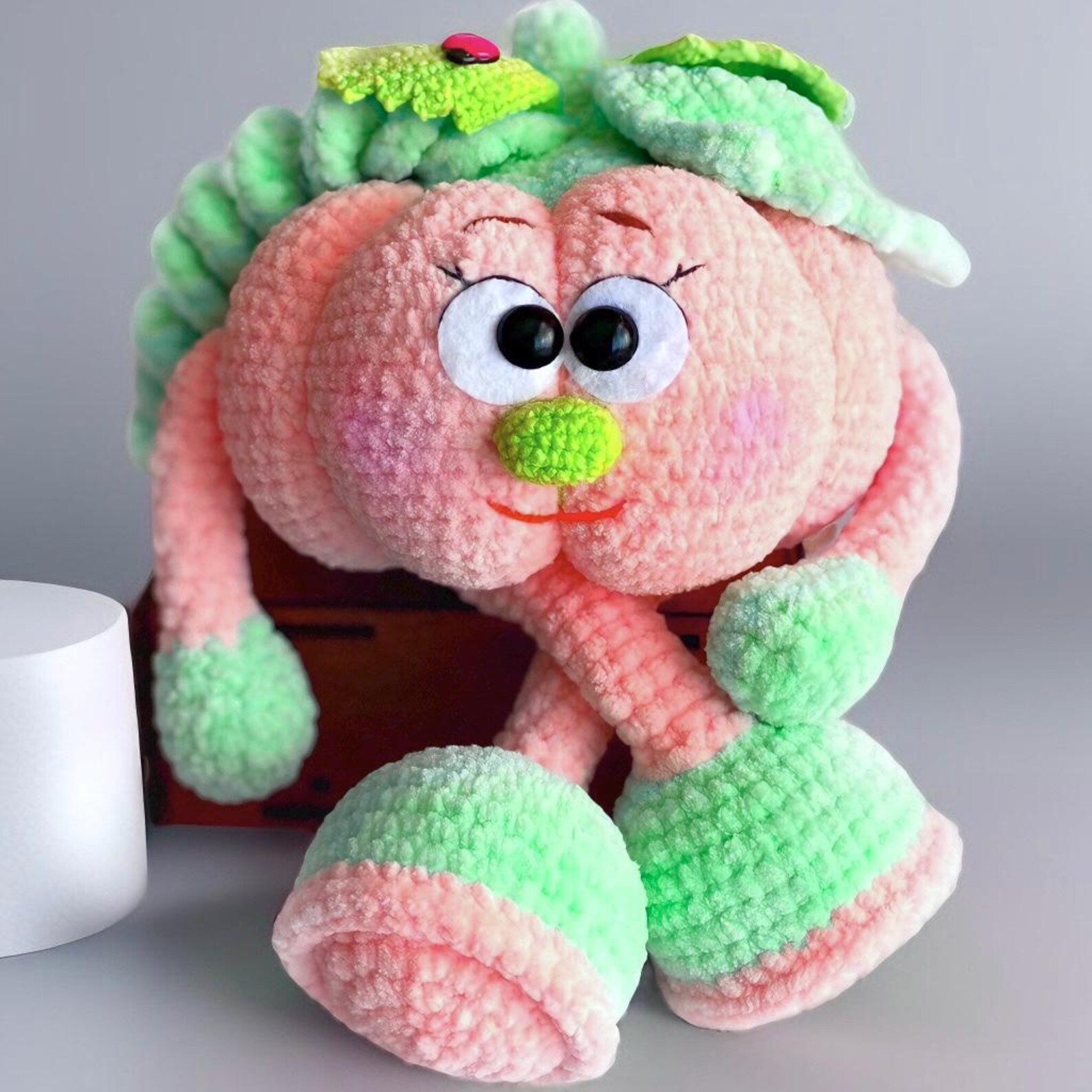 il_1588xN.7591149071_bfn6 Crochet Halloween Pumpkin Lovey Pattern: Amigurumi Plush toy (PDF Pattern), Pumpkin décor, Pumpkin tutorial - Image 1