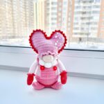Crochet Valentine’s gnome pattern: Amigurumi toy, Easter decoration, Holiday gnome, English doll tutorial PDF - Image 2