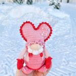 Crochet Valentine’s gnome pattern: Amigurumi toy, Easter decoration, Holiday gnome, English doll tutorial PDF - Image 5