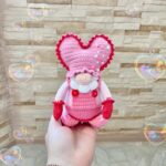Crochet Valentine’s gnome pattern: Amigurumi toy, Easter decoration, Holiday gnome, English doll tutorial PDF - Image 6