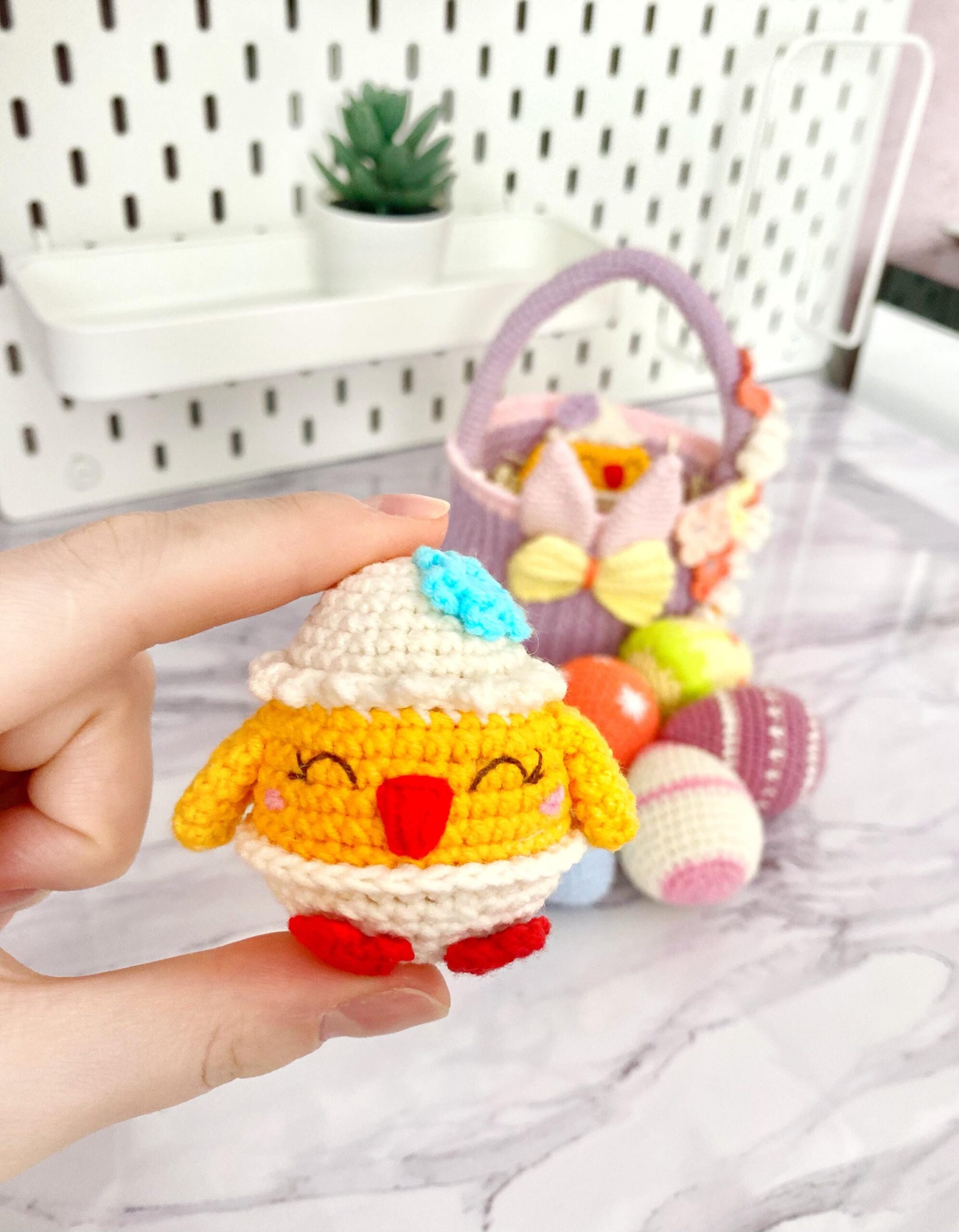 il_fullxfull.7527985184_6i98 Crochet Easter Bunny Basket Pattern: Amigurumi Eggs, Chicken, Toys (PDF Pattern) - Image 1