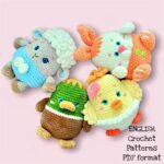 Crochet Easter toys patterns: Amigurumi Bunny, Lamb, Chicken, Duck, Plushies Animals (PDF Pattern) - Image 11