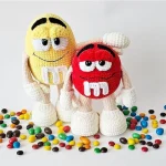 Set of 2 Crochet Pattern, Candies Red and Yellow patterns