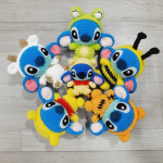 5in1 PDF File Amigurumi Cosplay Frog, Cow, Pooh, Tiger and Bee