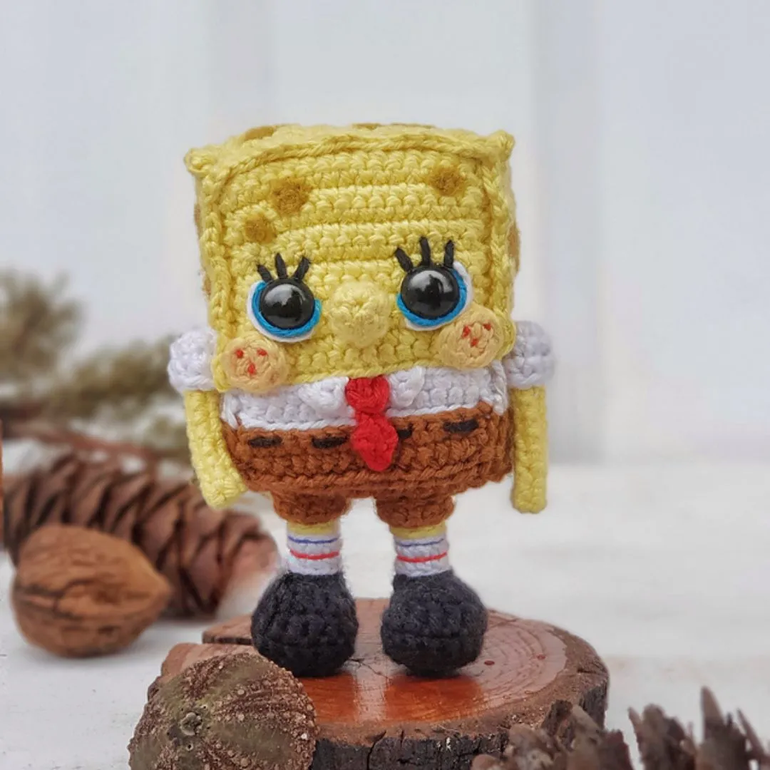 Untitleddsdfdesign-2 No Sew SpongeBob Crochet Pattern | Beginner Friendly Amigurumi Square Toy | Cute Cartoon Crochet Plush - Image 1