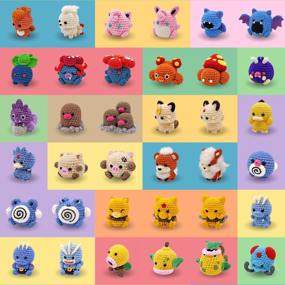 Pokemon crochet bundle materials and preview